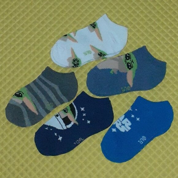 Lot of 5 Pairs of Star Wars Baby Yoda No Show Ankle Socks, NEW - Picture 1 of 1